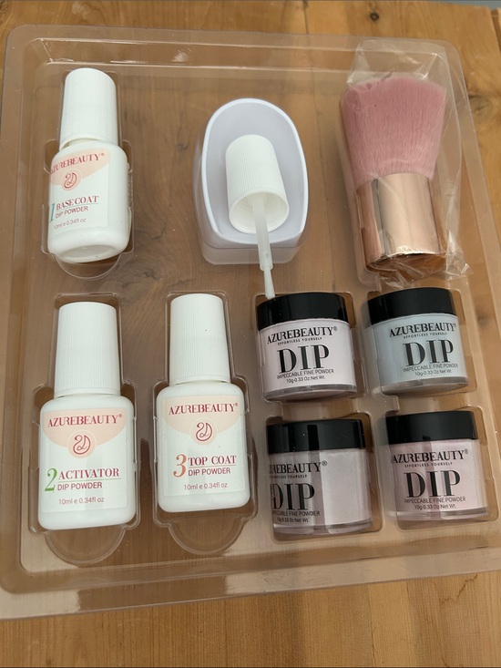 azurebeauty Other - Pink Dip Powder Nail Kit with Brush - At-Home Salon Set